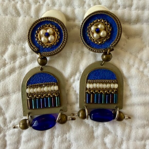 Vintage Ayala Barr Silver Tone Clip Earrings Jewelry - Vintage Ayala Barr Silver Tone Clip Earrings